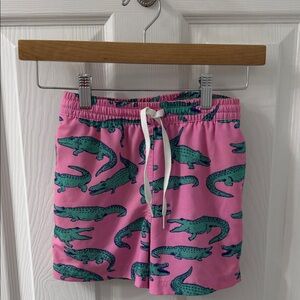 Chubbies Pink Shorts with Green Alligator Design